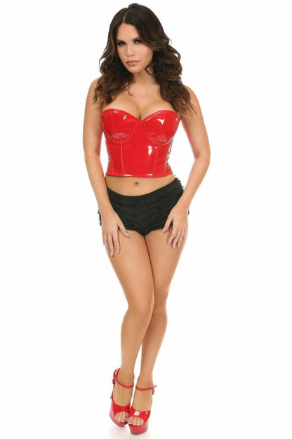 Lavish Red Patent PVC Underwire Bustier.