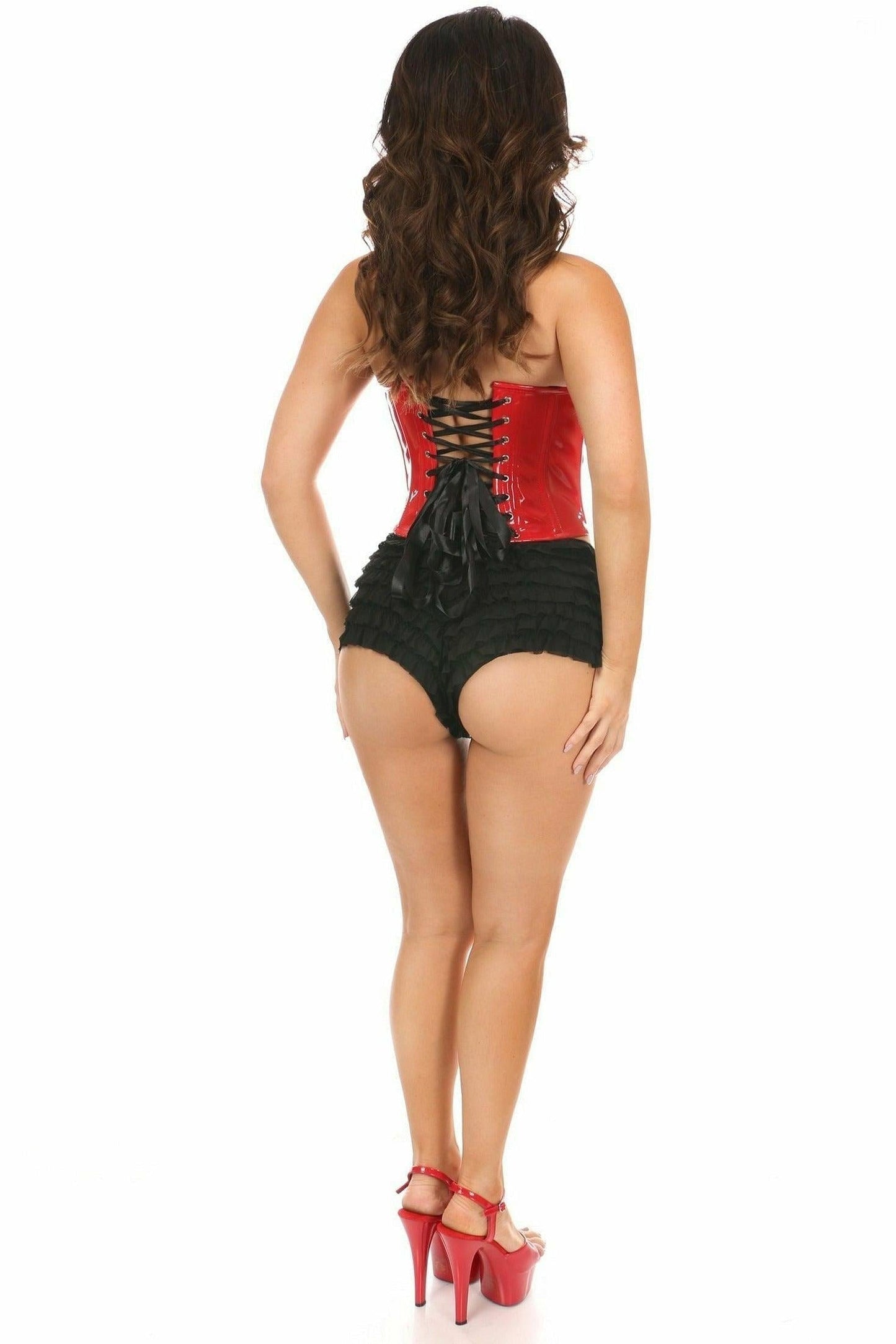 Lavish Red Patent PVC Underwire Bustier.