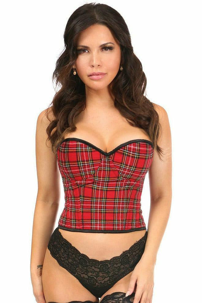 Lavish Red Plaid Underwire Bustier.