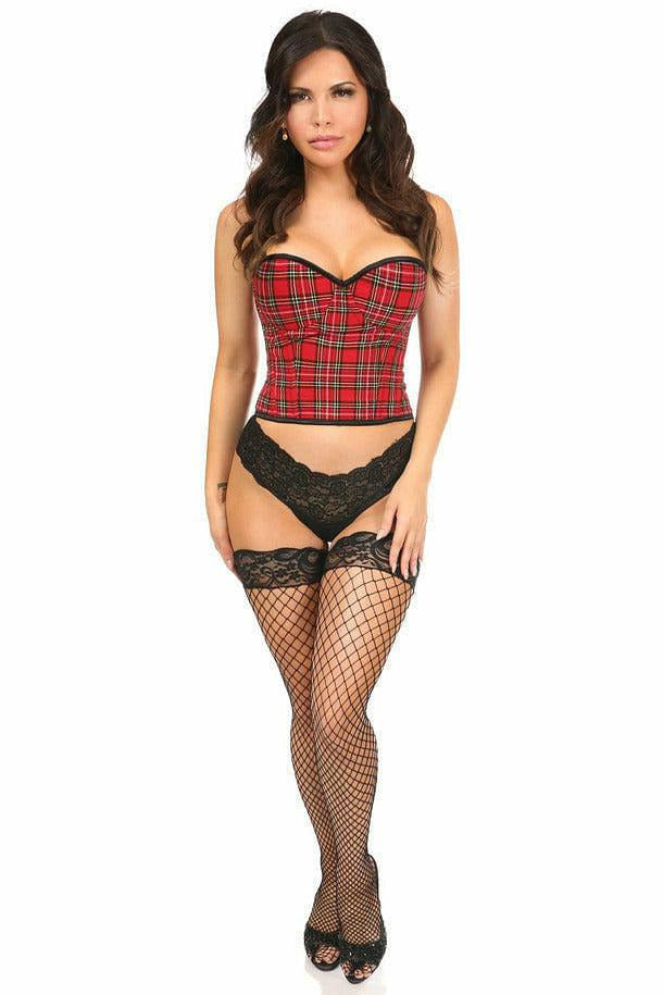 Lavish Red Plaid Underwire Bustier.