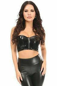 Lavish Black Patent Short Bustier Top.