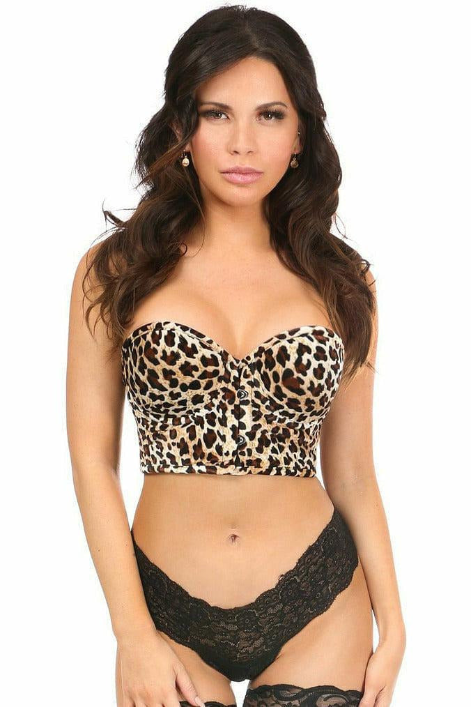 Lavish Velvet Leopard Print Underwire Short Bustier.