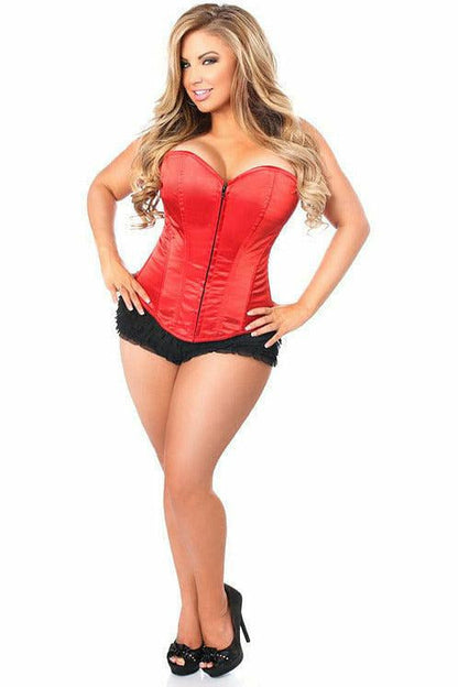 Lavish Red Sweetheart Front Zipper Corset.