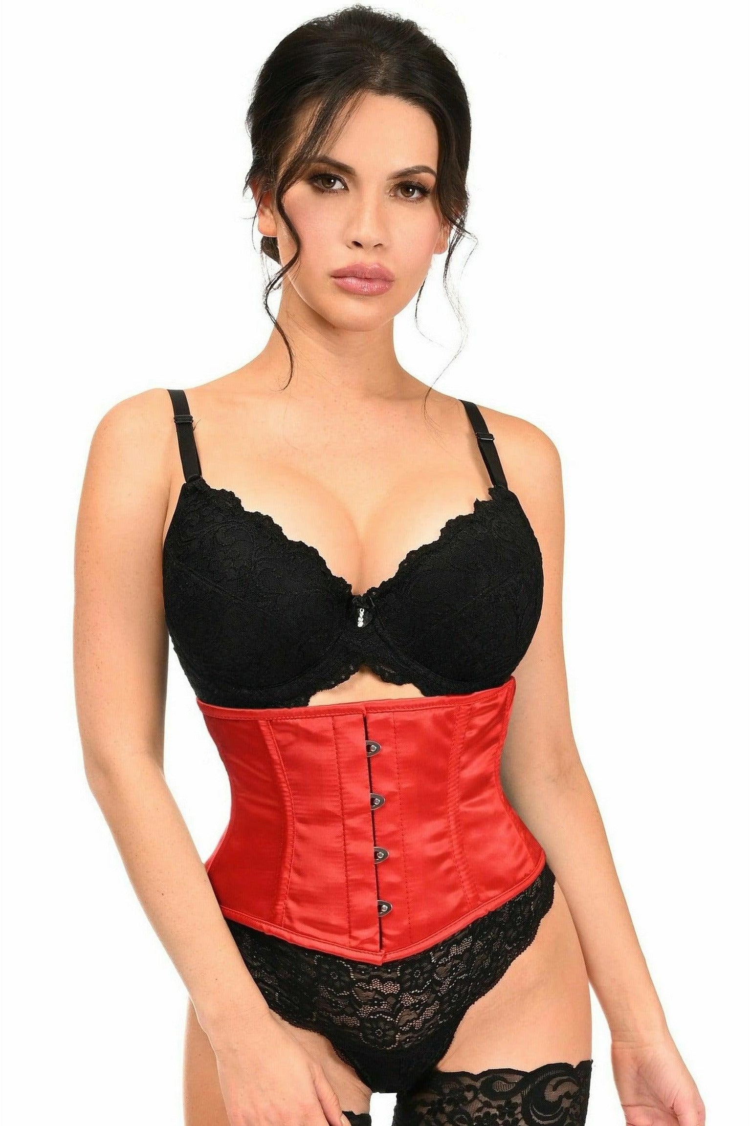 Lavish Red Satin Mini Cincher.