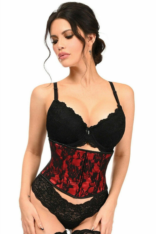 Lavish Red w/Black Lace Overlay Mini Cincher.