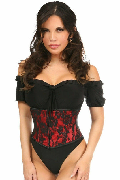 Lavish Red w/Black Lace Overlay Mini Cincher.