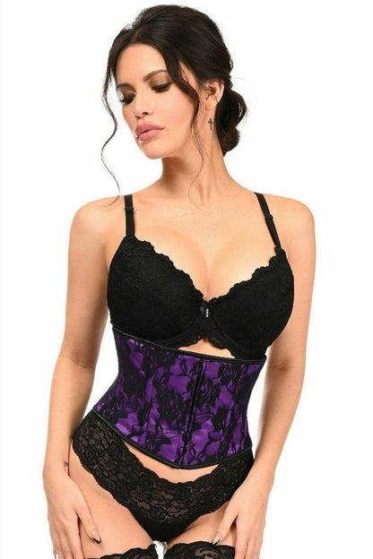 Lavish Purple w/Black Lace Overlay Mini Cincher.