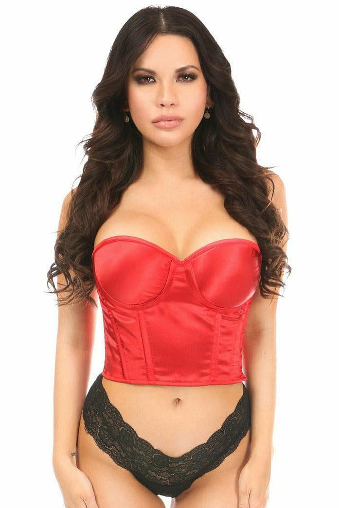 Lavish Red Satin Underwire Bustier.