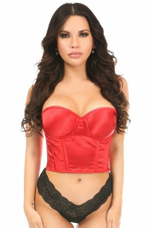 Lavish Red Satin Underwire Bustier.