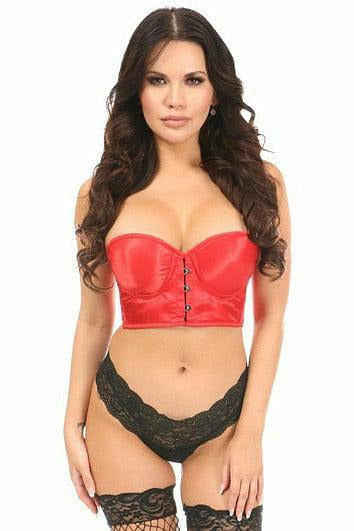 Lavish Red Satin Underwire Short Bustier.