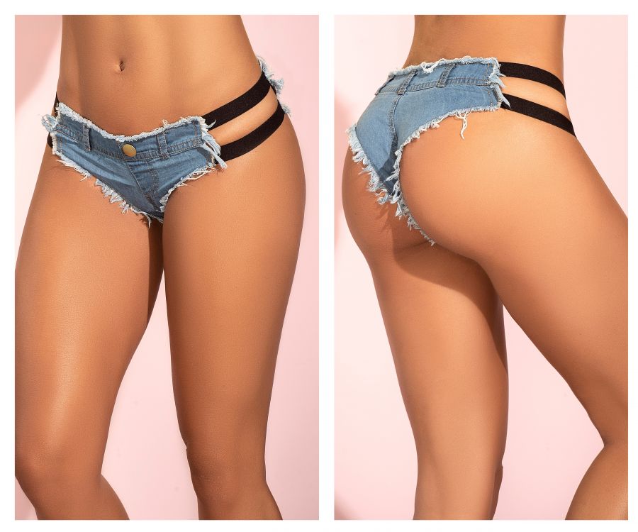 Mapale Micro Mini Shorts Color Blue Chambray.