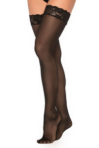 Mapale Mesh Thigh Highs Color Black-Mapale