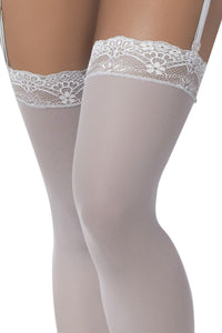 Mapale Mesh Thigh High Stockings Color Shoreline Gray-Mapale