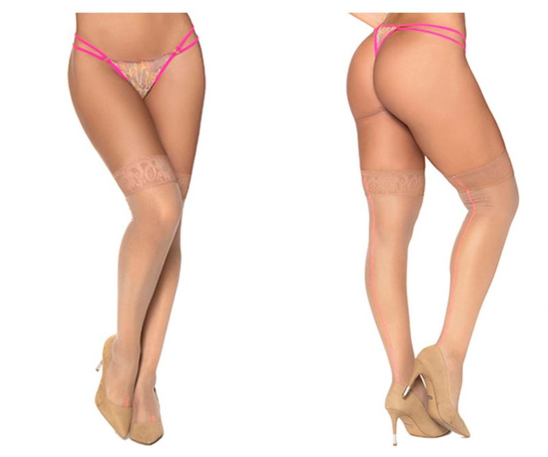 Mapale Mesh Thigh Highs Color Nude-Mapale