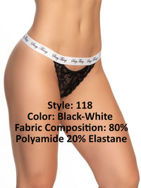Mapale Lace Keyhole Panty Color Black-White-Mapale