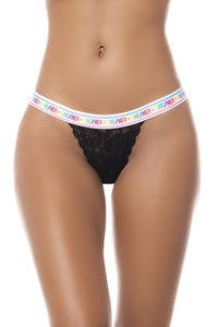 Mapale A Lace Thong Rainbow Color As Shown-Mapale
