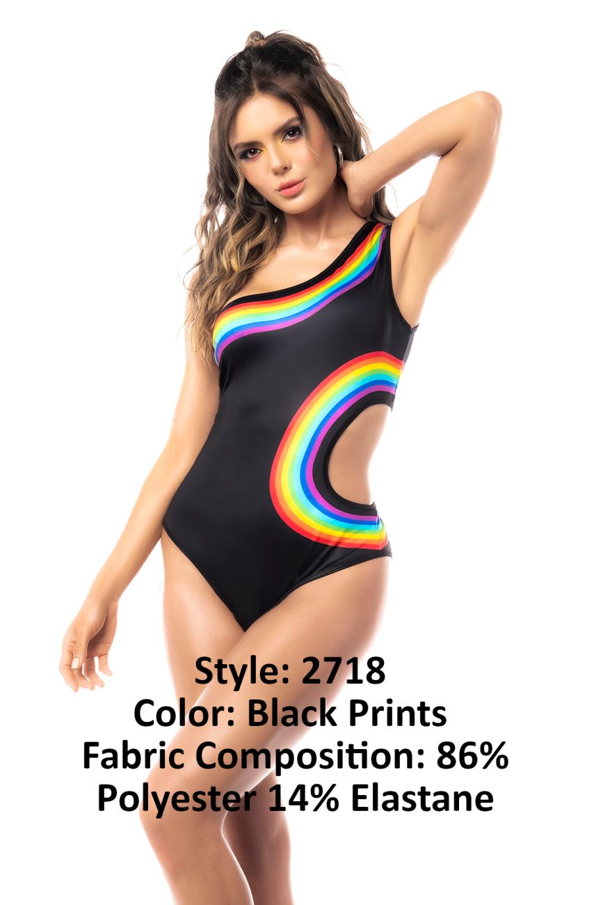 Mapale Bodysuit Color Black Prints-Mapale