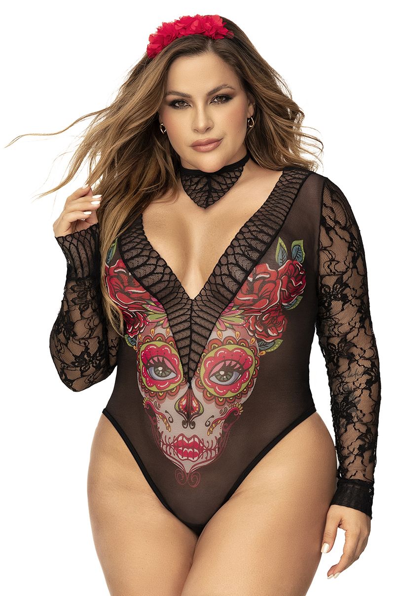 Mapale Curvy Size Costume Sexy Catrina Color As Shown-Mapale