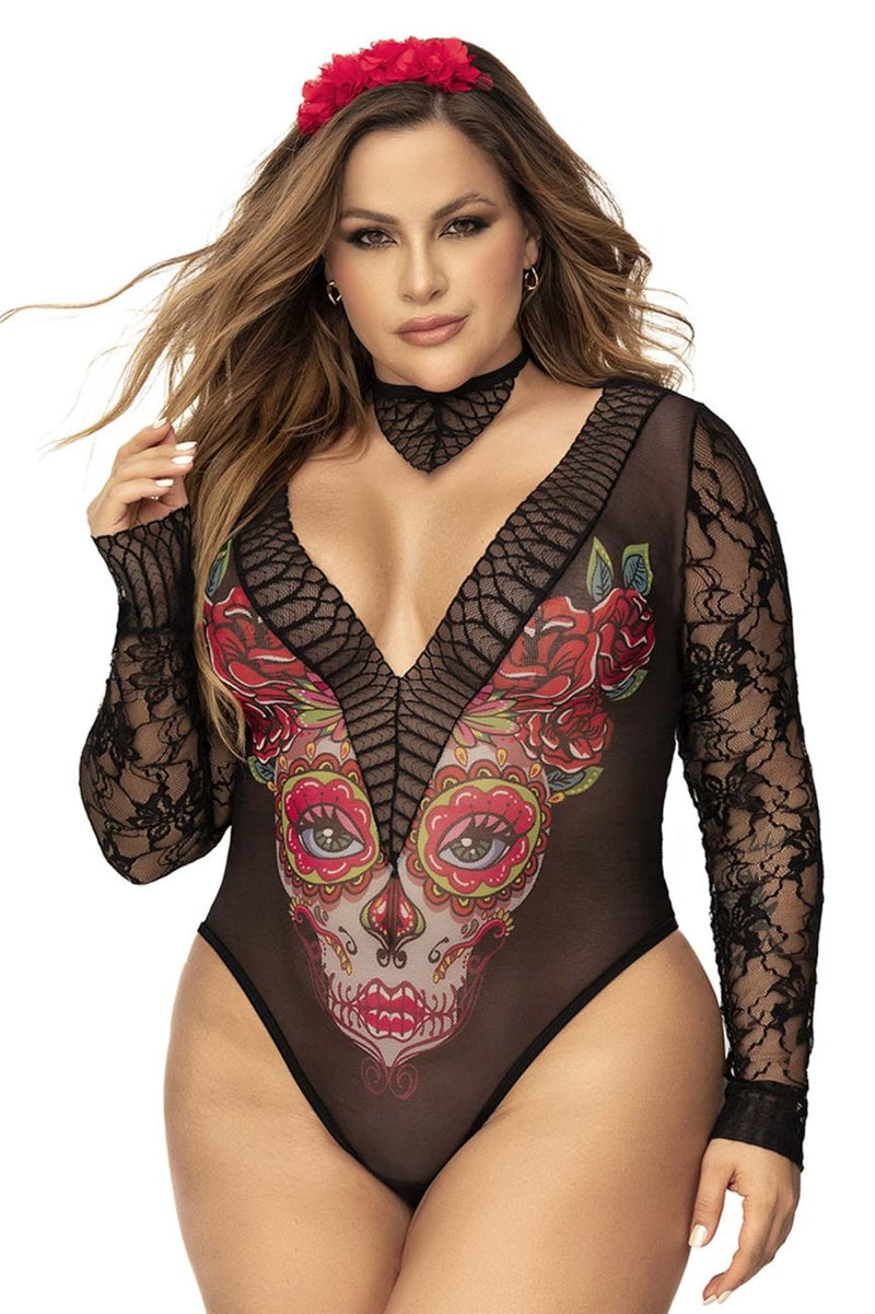 Mapale Curvy Size Costume Sexy Catrina Color As Shown-Mapale