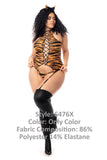 Mapale Curvy Size Costume Sexy Tiger Color As Shown-Mapale