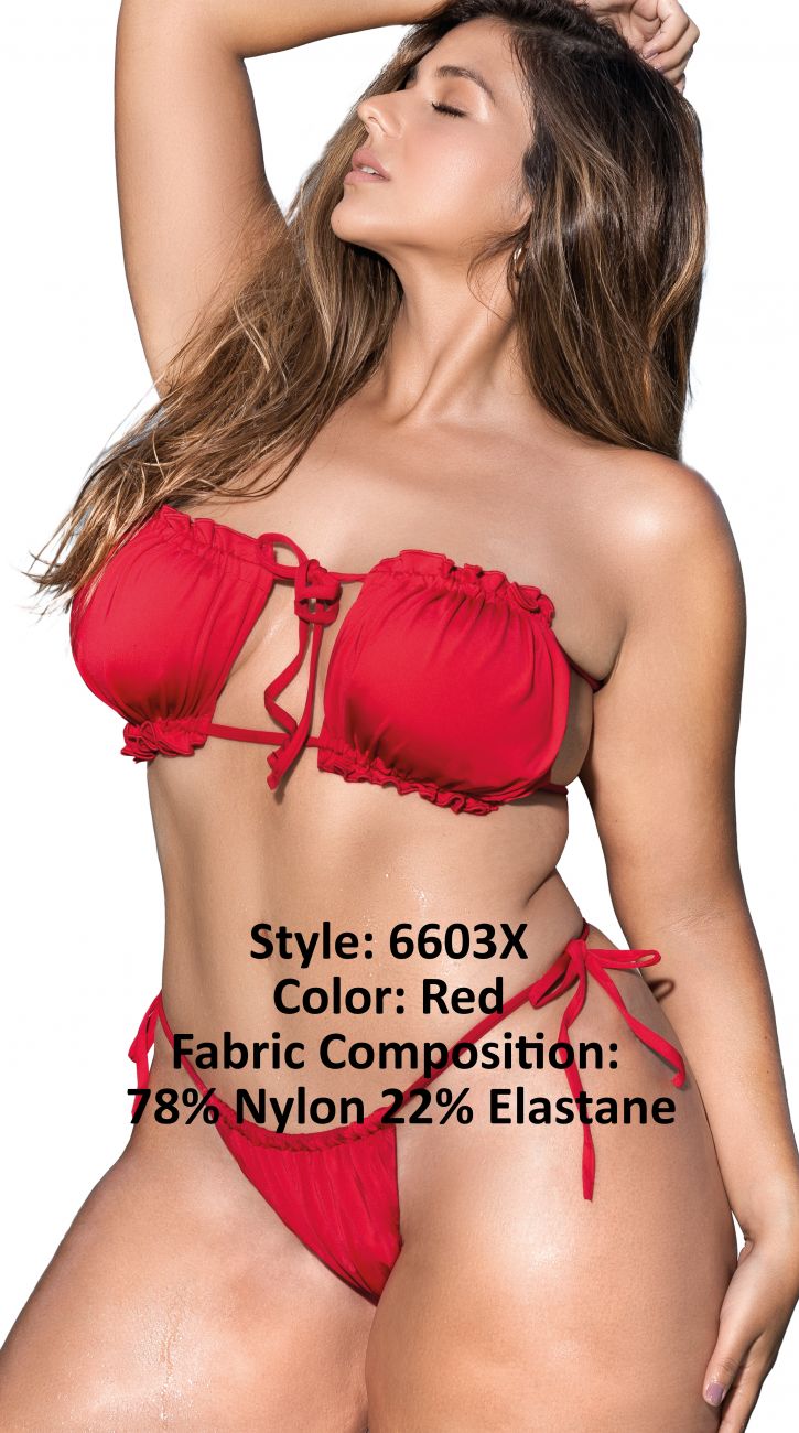Mapale Curvy Size Two Piece Swimsuit Color Red-Mapale