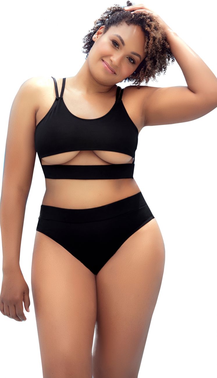 Mapale Curvy Size Two Piece Swimsuit Color Black-Mapale