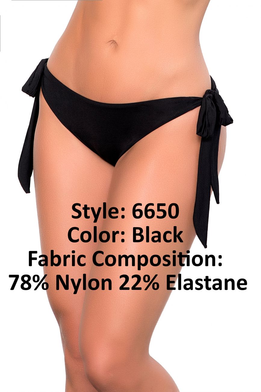 Mapale Side Tie Bottom Color Black-Mapale
