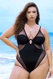 Mapale Curvy Size Underwired One Piece Swimsuit Color Black-Mapale