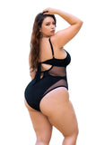 Mapale Curvy Size Underwired One Piece Swimsuit Color Black-Mapale