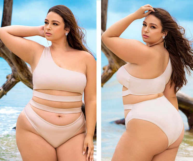 Mapale Curvy Size Two Piece Swimsuit Color Shimmery Ivory-Mapale