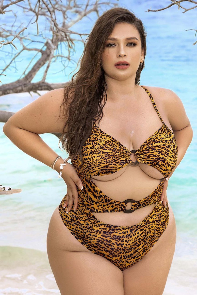 Mapale Curvy Size One Piece Swimsuit Color Animal Print-Mapale