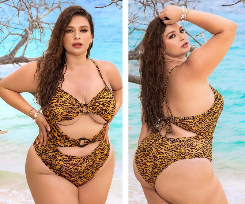 Mapale Curvy Size One Piece Swimsuit Color Animal Print-Mapale