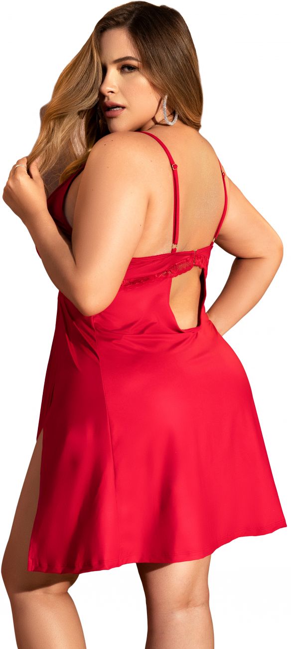 Mapale Curvy Size Babydoll Color Red-Mapale