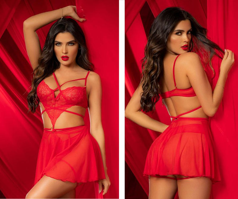 Mapale Babydoll and Teddy Color Red-Mapale