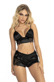 Mapale Two Piece Pajama Set Top and Shorts Color Black-Mapale