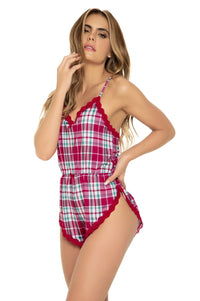 Mapale Sleep Romper Color Red Plaid-Mapale