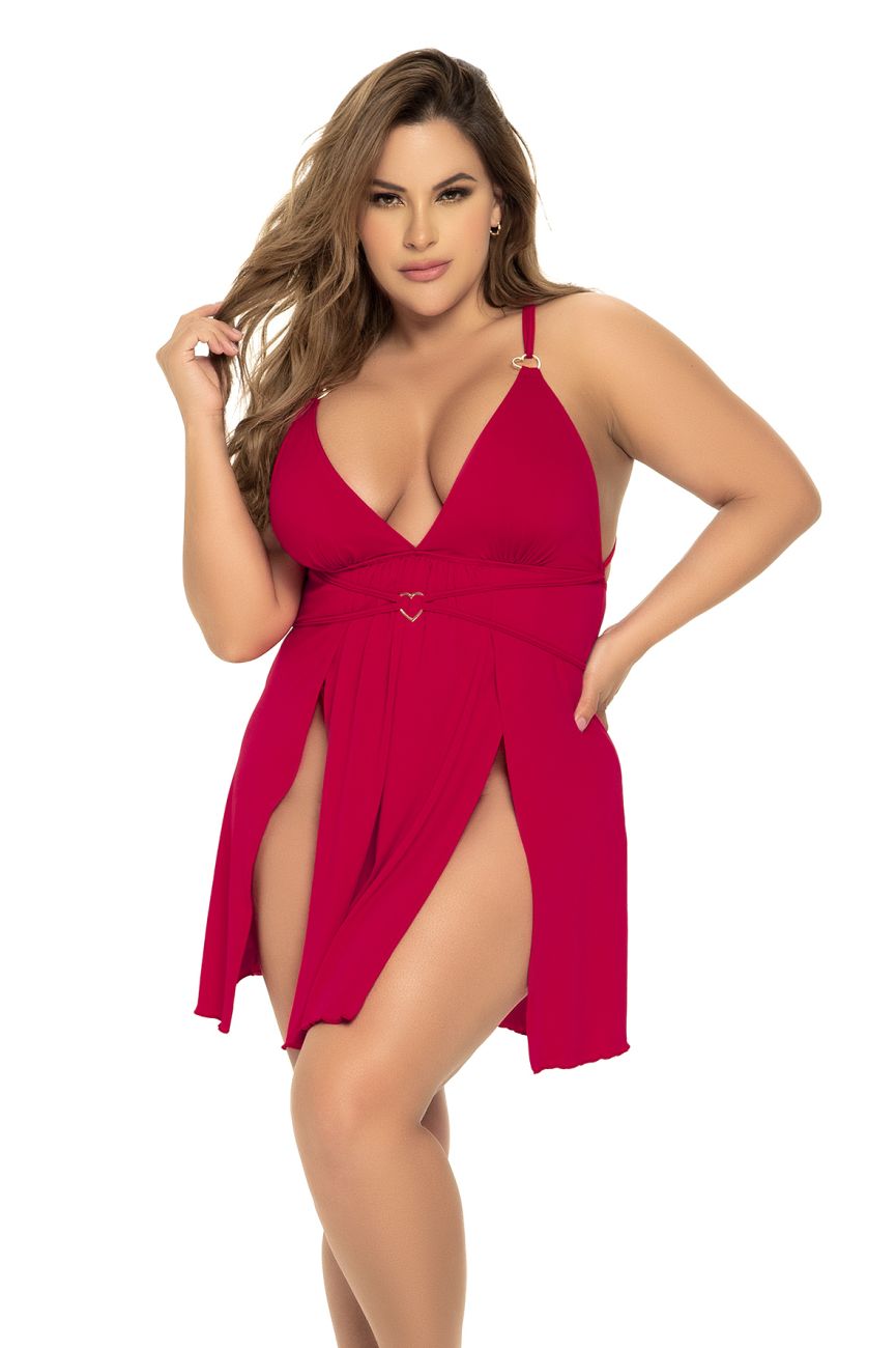 Mapale Curvy Size Sleep Chemise Color Red-Mapale