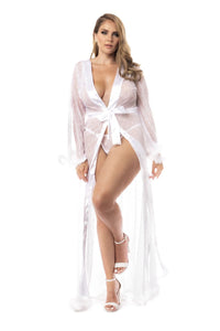 Mapale Curvy Size Long Robe Color White-Mapale
