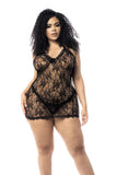 Mapale Curvy Size Babydoll with Matching G-String Color Black-Mapale