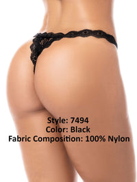 Mapale Babydoll with Matching G-String Color Black-Mapale
