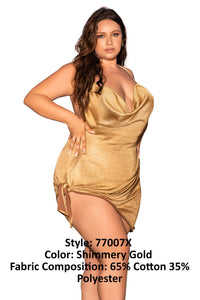 Mapale Curvy Size Beach Dress Cover Up Color Shimmery Gold-Mapale