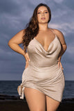 Mapale Curvy Size Beach Dress Cover Up Color Shimmery Mocha-Mapale