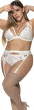 Mapale Curvy Size Three Piece Garter Set Color Ivory-Mapale