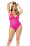 Mapale Curvy Size Bodysuit Color Hot Pink-Mapale