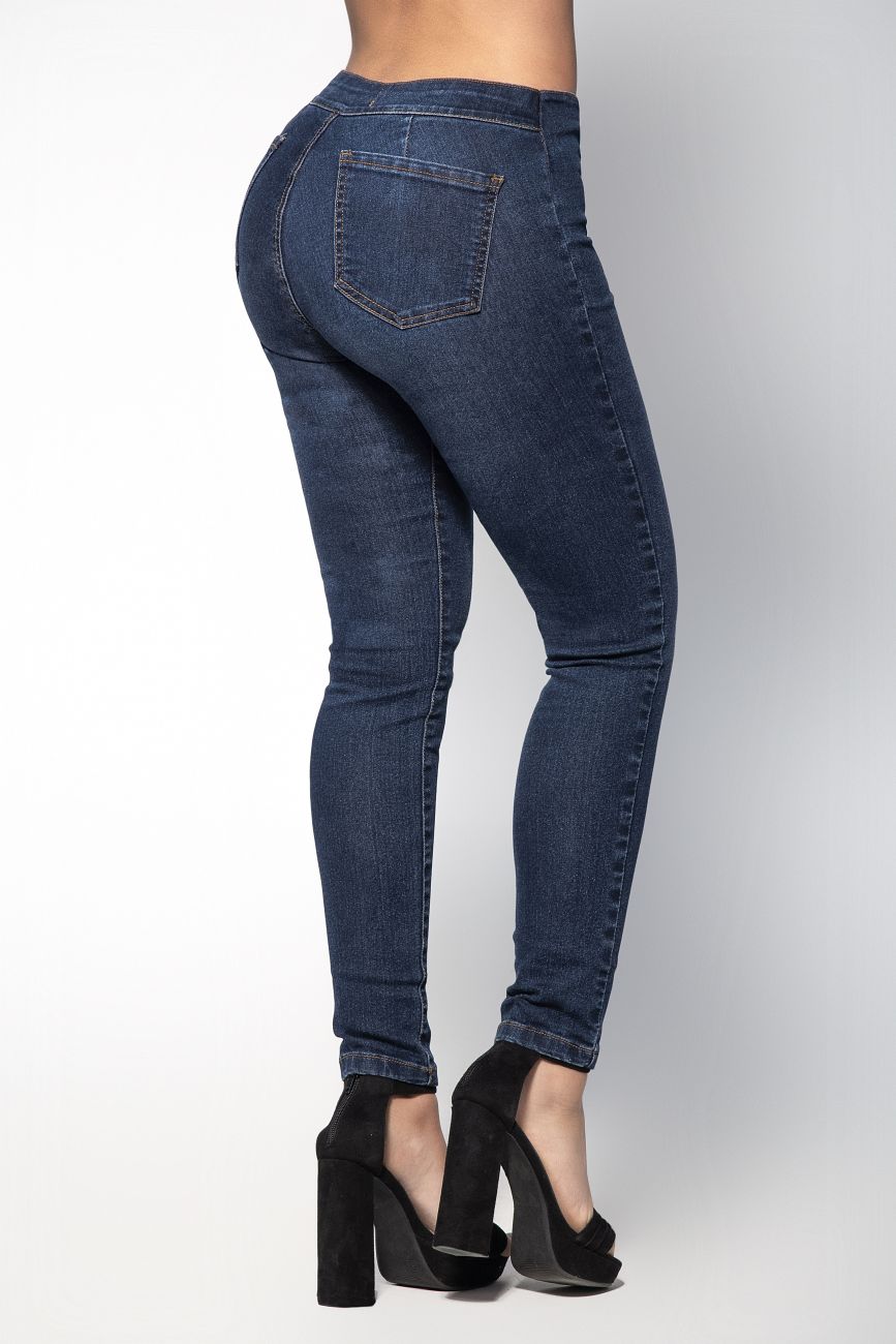 Mapale D Butt Lifting Jeans with Side Zipper Color Blue-Mapale