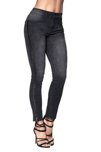 Mapale D Butt Lifting Jeans with Side Satin Strip Detail Color Black-Mapale