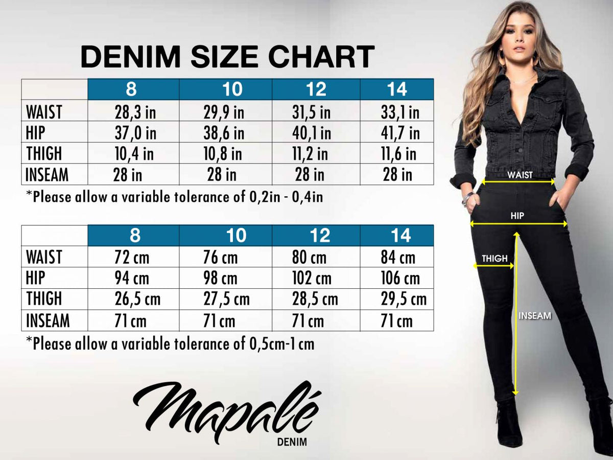 Mapale D High Waist Butt-Lifting Jeans with Back Bodice Detail Color Black-Mapale
