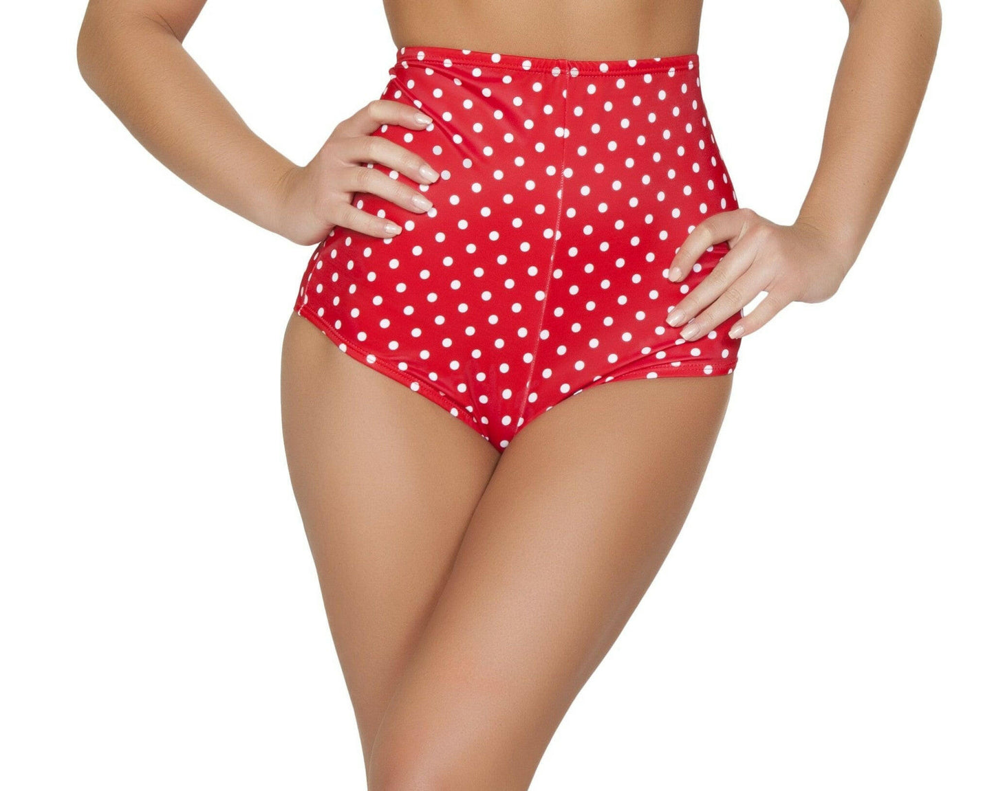 Roma Rave & Festival Wear High-Waisted Shorts - Red/White.