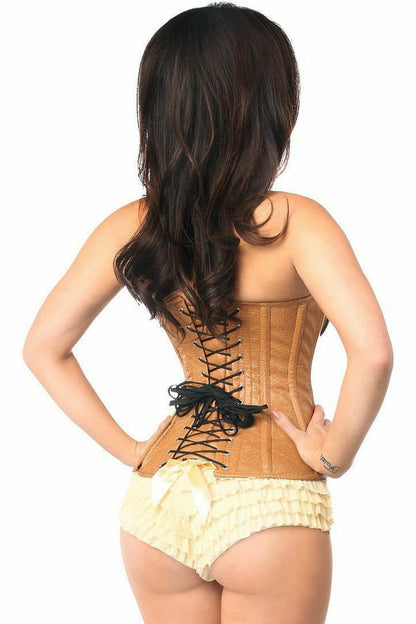 Top Drawer Faux Leather Steel Boned Ren Faire Corset.
