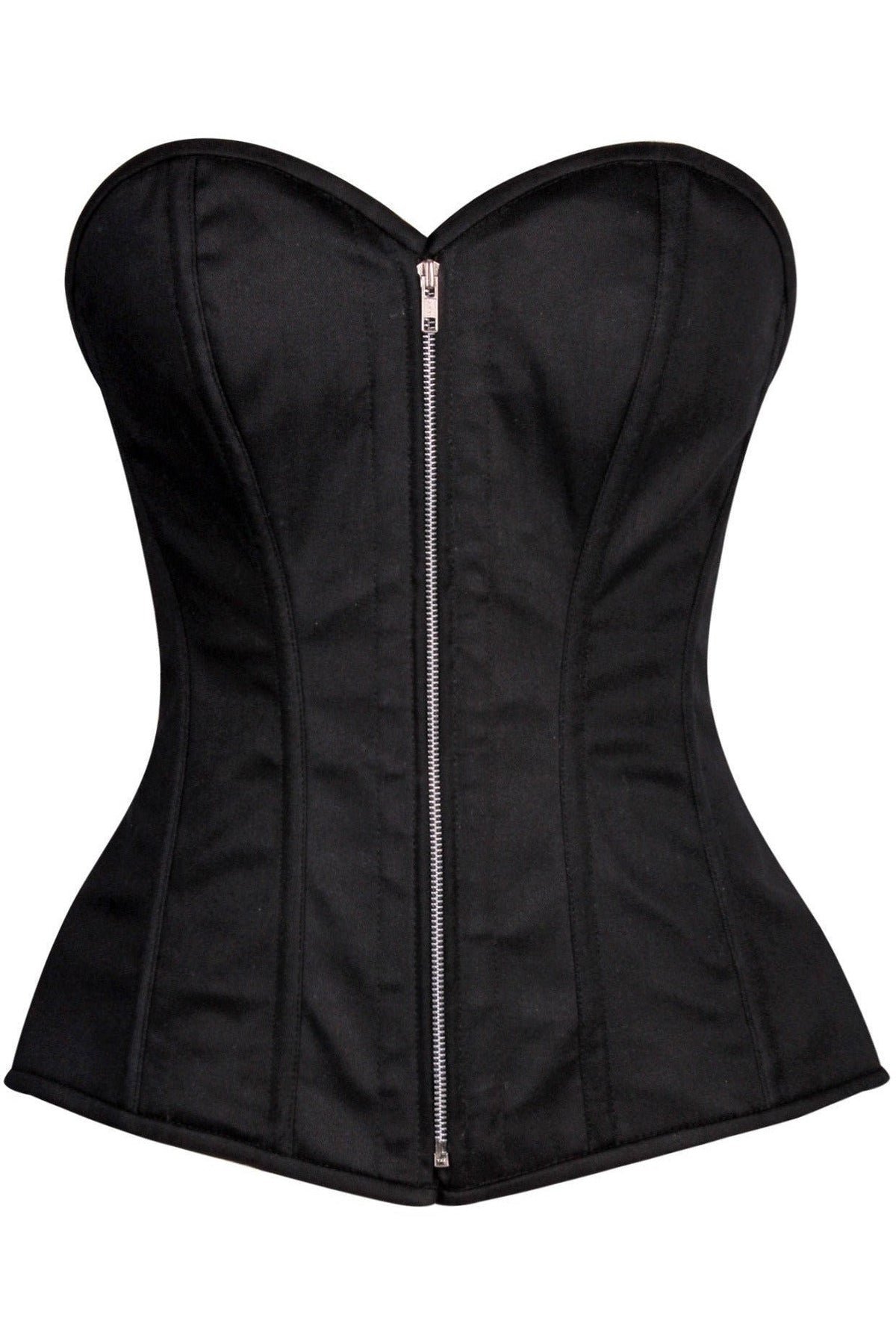 Top Drawer Black Cotton Steel Boned Corset w/Zipper – Unspoken Fashion